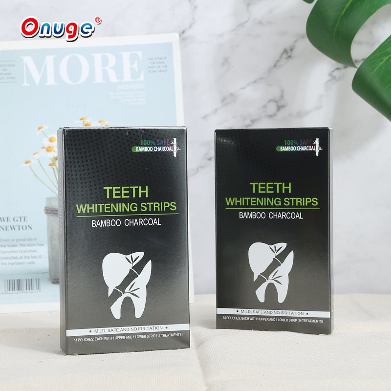 Onugesmile Low MOQ Charcoal Teeth Whitening Strips Private Logo Charcoal Teeth Tape