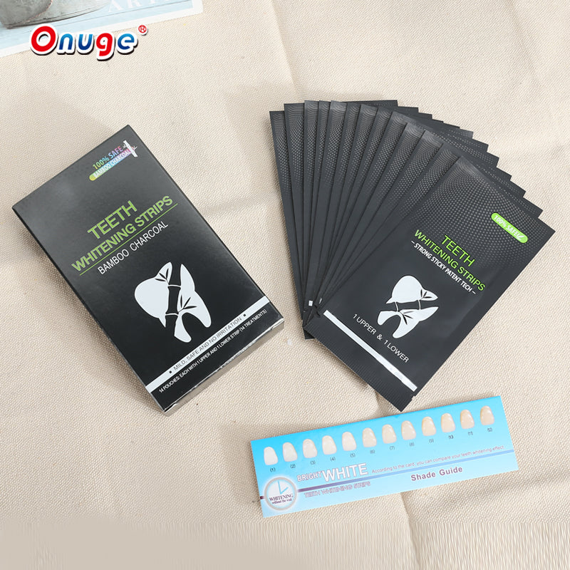 Onugesmile Low MOQ Charcoal Teeth Whitening Strips Private Logo Charcoal Teeth Tape