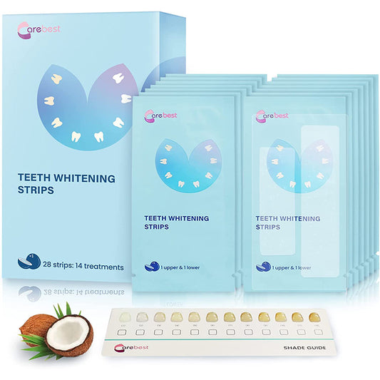 Teeth Whitening Strips-Professional White Strips for Sensitive Teeth Whitening Kit,Enamel Safe Coconut Whitener Strip for Teeth Whitening,Effective for Teeth Stains Remove