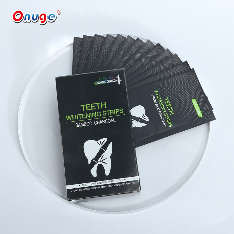 Onugesmile Low MOQ Charcoal Teeth Whitening Strips Private Logo Charcoal Teeth Tape