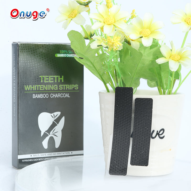 Onugesmile Low MOQ Charcoal Teeth Whitening Strips Private Logo Charcoal Teeth Tape