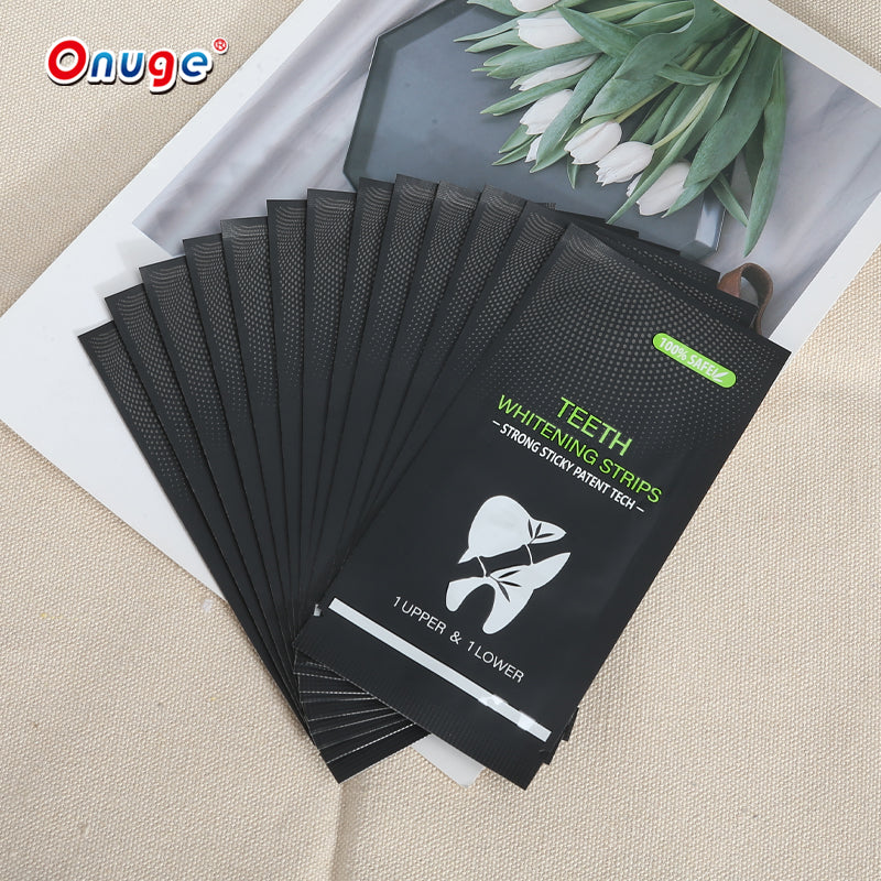 Onugesmile Low MOQ Charcoal Teeth Whitening Strips Private Logo Charcoal Teeth Tape